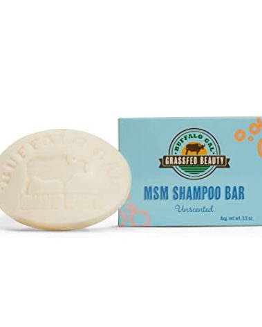 BUFFALO GAL MSM + Tallow Shampoo Bar – Hair Growth Solid Shampoo for Soft, Healthy Hair – pH Balanced, Sulfate-Free, Silicone-Free, Plastic-Free – Unscented