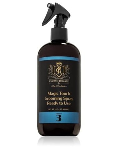 Crown Royale Magic Touch Formula 3 Pet Grooming Spray Ready-to-Use, No Heavy Build-Up, Finishing Spray, Prevents Coat Matting, Formulated with Conditioners, Made in USA, 16 oz