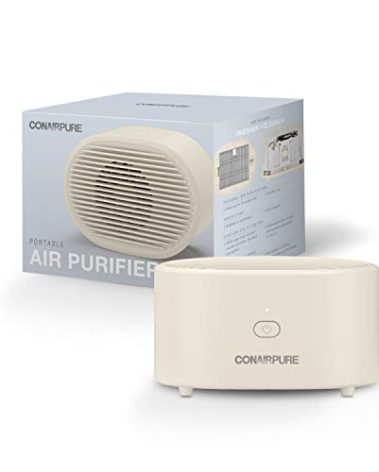 Conair Portable Small Air Purifier, Rechargeable Corded/Cordless, HEPA Air Filter, Allergy Relief, Dust, Pollen, Odor Control, Bedroom, Dorm Room, Small Room