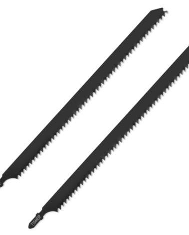 2PCS T1044DP Jigsaw Blades for Wood Contractor 10 in Jig Saw Blades Set 6 TPI Precision for Quick Cutting Wood, Hardwood, Plywood, Plastic, Metal, Black