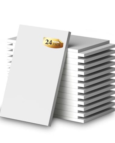 Small Note Pads 3x5 Pocket Notepad, 24 Pack Server Note Pads 3x5, White Memo Pads, Scratch Pads, Small Writing Pads White Paper, 50 Sheets per Blank Pocket Notepads 3x5 Scratch Paper for Work/School