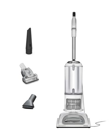 Shark | Upright Vacuum Cleaner | Navigator Lift-Away | Swivel Steering | HEPA Filter | Vacuum for Pet Hair | Crevice Tool & Dusting Brush Included | For Carpets & Hard Floors | White/Silver | NV356E
