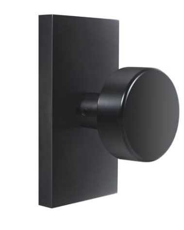 HIEMEY Matte Black Interior Door Knob, Modern Passage Rectangle Door Handles for Hall and Closet