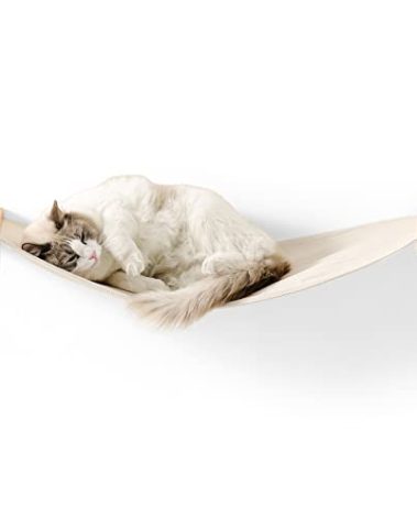 FUKUMARU Cat Wall Furniture, 34 x 13 inch Cats Hammock Shelves, Rubberwood Kitten Window Perch, Easy DIY Installation