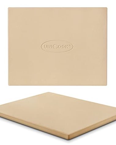 Unicook Pizza Stone, Heavy Duty Cordierite Pizza Pan for Oven and Grill, Thermal Shock Resistant Baking Stone for Bread, 15 X 12 Inch Rectangular, 6.8 lbs