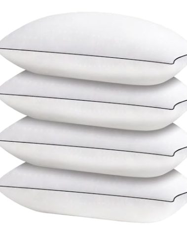 HIMOON Bed Pillows for Sleeping 4 Pack,King Size Cooling Pillows Set of 4,Top-end Microfiber Cover for Side Stomach Back Sleepers