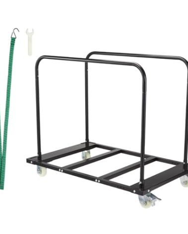 GarveeTech Folding Table Cart, 1500 LBS Heavy Duty Drywall Cart Steel Panel Truck with Wheels, Chair Desk Trolley for Garage, Home, Office, Utility Tool Wagon for Handling Lumber, Mattress