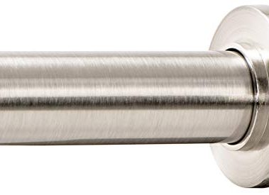 Ivilon Tension Curtain Rod - Spring Tension Rod for Small Windows or Shower, 16 to 24 Inch. Brushed Nickel