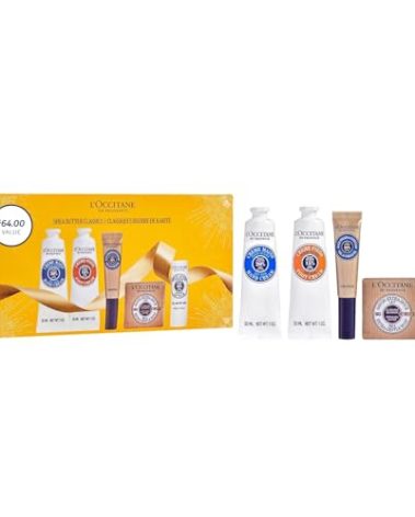 L’Occitane Shea Butter Classics Holiday Gift Set, Soothing, Nourishing & Hydrating Daily Essentials, Travel-Sized Minis, Skincare, Lip & Body Care