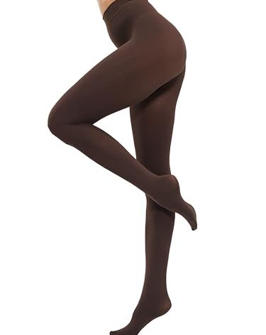 CozyWow Women's 80D Soft Opaque Tights, High Waist Solid Color Womens Tights with 30+ Colors Coffee S-M