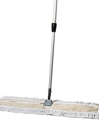 Tidy Tools Commercial Dust Mop – 36 Inch Floor Sweeper for Hardwood, Reusable Cotton Mop Head, Extendable Handle, Dry Mop for Floor Cleaning & Janitorial Supplies