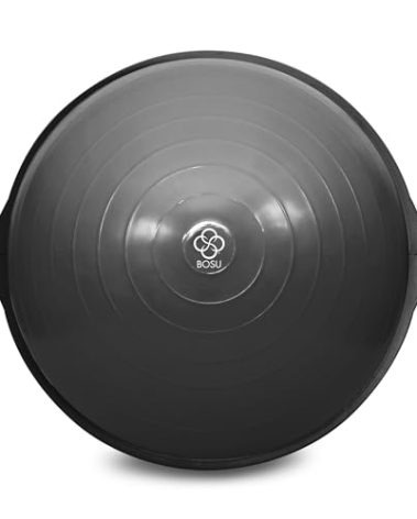 BOSU Exercise Ball, BT Pro Balance Fitness Core and Cardio Training Inflatable Rubber Home Gym Equipment for Full Body Strength Workouts, Grey & Black