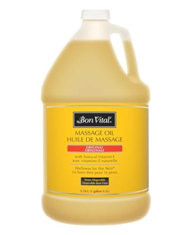 Bon Vital' Original Massage Oil for a Versatile Massage Foundation to Relax Sore Muscles and Repair Dry Skin, Best Massage Oil on Market, Unbeatable Consistency and Quality, 1 Gal, Label may Vary