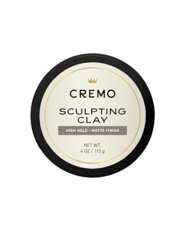 Cremo Mens Hair Clay, Premium Barber Grade Sculpting Clay for Hair Styling, High Hold, Matte Finish, 4 Oz