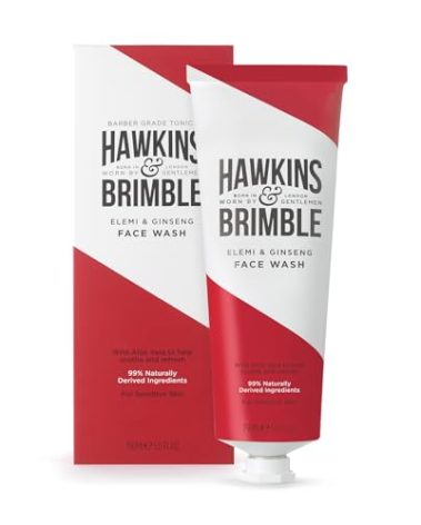 Hawkins & Brimble - Mens Face Wash, 150ml - Aloe Vera Face Wash for Sensitive Skin, Cool Assist in Removal of Excess Oil, Soothe, Refresh, Cleansing & Remove Dirt - Elemi & Ginseng Signature Fragrance