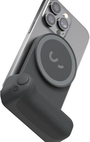 ShiftCam SnapGrip – Phone Camera Grip with Magnetic Mount, Wireless Shutter Button, Built-in Power Bank, Qi Wireless Charging & Tabletop Dock – Compatible with iPhone & Android – Midnight