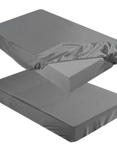 Breling Fitted Sheet (Sheet Only) Compatible with Milliard Trifold Mattress Folding Mattress Fitted Microfiber Bedclothes for Camp Bunk Rvs Bed(Dark Gray,2 Pcs,Full,4'')