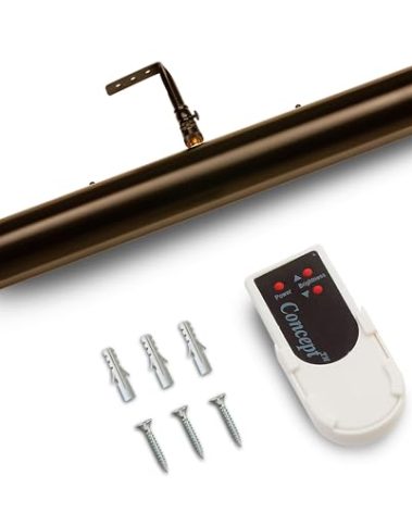 Concepdesigns Picture Light, Battery Operated Picture Light, Dimmable Wireless Picture Lights for Wall, Art Light, Library Light Battery Operated with Remote Control - 18 inches, Matte Black