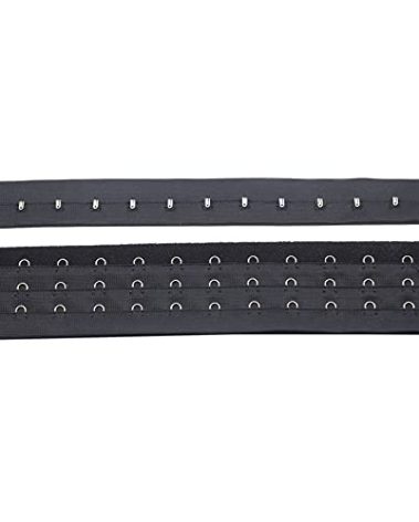 2.5 Yards Pair Three Row Hook and Eye Tape Trim for Sewing Quilting Corset Bra Renaissance Dance Bridal Costumes (Black Three Row)