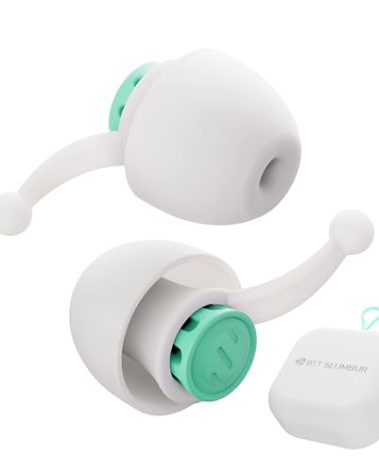 Sleep Ear Plugs Noise Reduction - 28 dB Ear Plugs for Sleeping Noise Cancelling (NRR 16), Enjoy, 4 Size Soft Ear Tips S/M/L/XL, 15s Ear Pressure Balance, Airplane Travel, Peyto Green