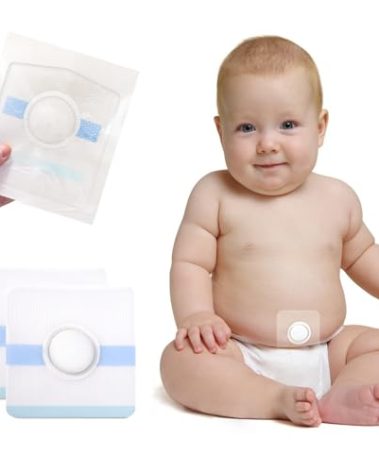 GRLEAYIE Baby Belly Navel Patches, Infant Umbilical Hernia Patch, Newborn Belly Button Sticker, Paste Style, Skin Friendly, Breathable,10 Pcs (10 * 10cm)