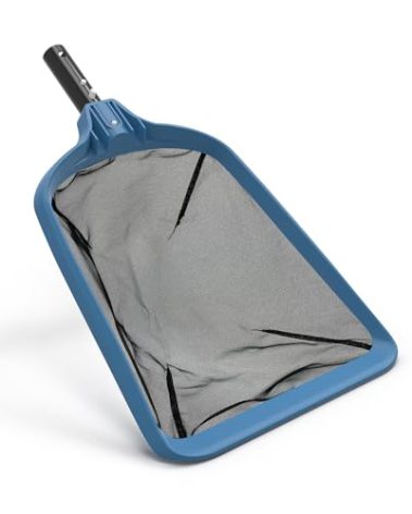 KEMANO Pro Grade 2-IN-1 Pool Skimmer Net with Fine Nylon Mesh 5.3” Depth, Fast Cleaning Pool Cleaner Net for Leaves, Debris in Swimming Pools, Spas Hot Tubs, Compatible with Universal Pool Poles