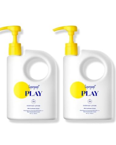 Supergoop! PLAY Everyday Lotion SPF 50 - Broad Spectrum Body & Face Sunscreen - Great for Active Days - Fast Absorbing, Water & Sweat Resistant - 18 fl oz - 2 Pack