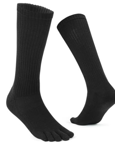 likloks Toe Socks for Men Women - Athletic Running Hiking Five finger Boot Socks with Cushioned & Arch Support, Medium (1 Pair)
