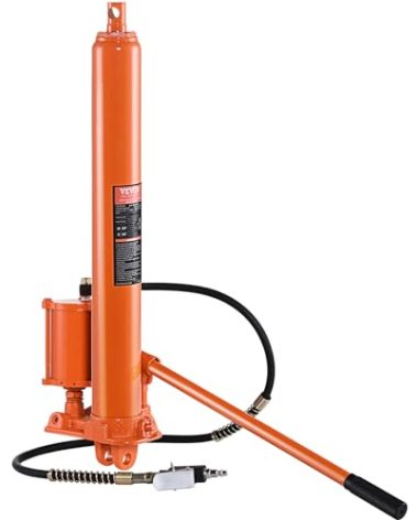 VEVOR 8-Ton Hydraulic Long Ram Jack, Engine Hoist Cylinder with Air Pump & Single Piston, Clevis Base Cylinder for Engine Lifts, Garage/Shop Cranes, Mechanical & Farm Applications