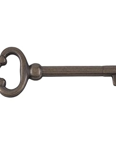 Antique Brass Plated Hollow Barrel Skeleton Key for Antique Cabinet Doors, Grandfather Clocks, Dresser Drawer - Vintage, Old Furniture | SK3-DAB (2)
