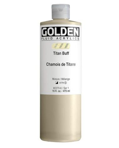 GOLDEN Fluid Acrylics, Titan Buff, 16 fl. oz. Bottle, Professional Acrylic Paint, Semi-Opaque