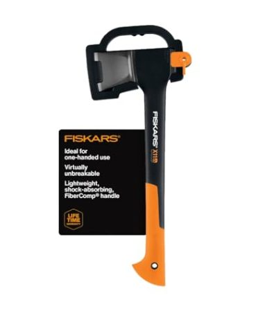 Fiskars X11 Splitting Axe Hatchet, 17" Tree Branch Cutter and Wood Axe for Small Logs with Shock-Absorbing Handle