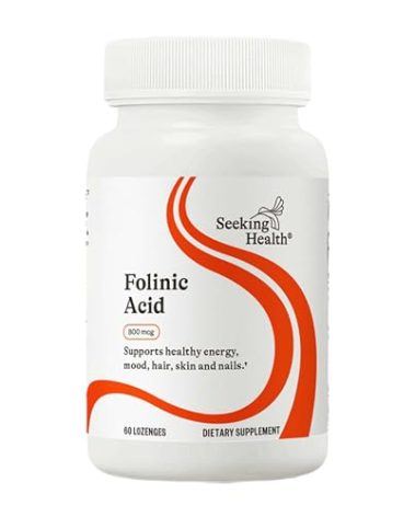 Seeking Health Folinic Acid - Methylated Form of Folate Precursor - Folinic Acid Supplement Supports Heart Health - Metabolically Active Alternative to Folate - 1360 mcg, 60 Lozenges