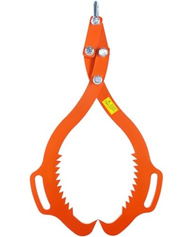 Meyoppm 18 Inch 2 Serrated Claw Hook Log Lifting Tongs, Heavy Duty Loglifting Tongs, Grapple Timber Claw for Handling, Dragging & Carrying Tool