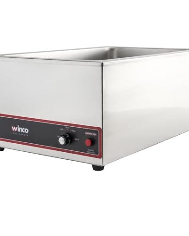 Winco FW-S500 Commercial Portable Steam Table Food Warmer 120V 1200W,Stainless Steel,Large