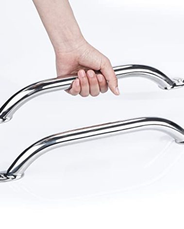 2PCS Boat Handrail Grab Handle Polished Stainless Steel Round Tube - 12" Long Marine Grab Handle