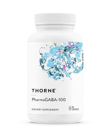 THORNE - PharmaGABA-100 - GABA Supplement - 100 mg Natural Source Gamma-Aminobutyric Acid - Support a Calm State of Mind and Restful Sleep* - 60 Capsules
