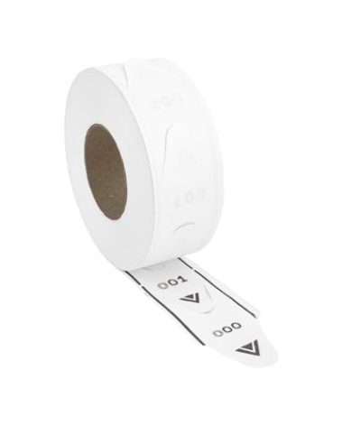 1 roll of 3-Digit Take-A-Number Tickets - 2000 / roll (White)
