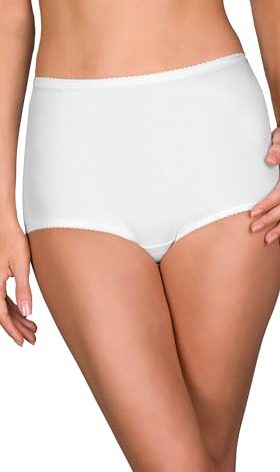 Shadowline Women's Plus-Size Spandex Classic Brief, White, 3X