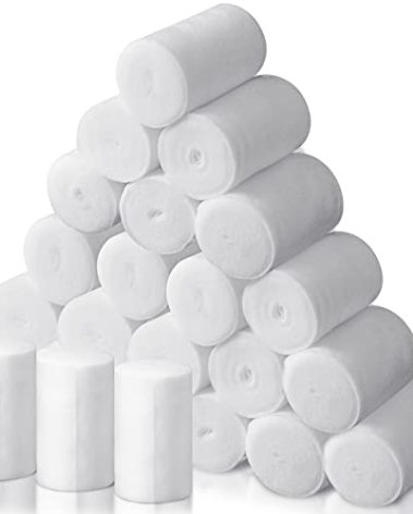 Treela 24 Rolls Cast Padding Individual Pack Undercast Padding Roll Wrap Bandage with Plaster Soft Cloth for Halloween Wrap Bandage Art Projects Body Casts Mask Making Supplies(4 Inch x 8.9 ft)