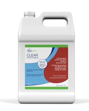 Aquascape CLEAR Water Treatment for Koi and Fish Ponds, Blend of Clarifiers to Clear Cloudy or Discolored Water and Reduce Debris, 1 gallon / 3.78 L | 96068