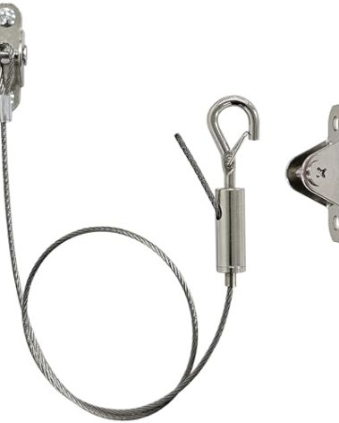 4 Sets Adjustable Hanging Wire Kit, Stainless Steel Multipurpose Suspension Wire Cable with Hook, Heavy Duty Anchor for Furniture, Light, Lamp, Picture, Mirror Secure to Wall or Ceiling, 60in