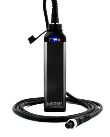 MAG CRUISE 10Ah Sea Fishing Reel Battery and Accessories for Daiwa Tanacom Seaborg Leobritz Shimano Electric Fishing Reel Battery (Free 2m Power Cord) (Black)