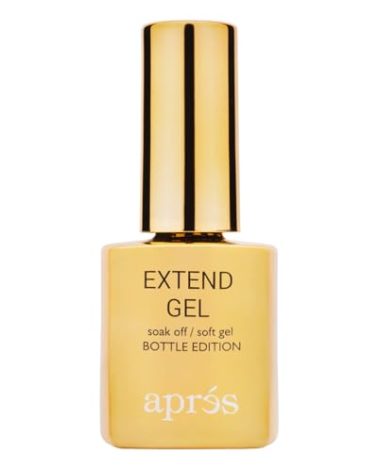 Apres Nail Extend Gel Gold Bottle | 15mL | Premium Quality | Soft Gel, Gel-X Tips Adhesive, Easy Application, Easy Removal, Soak Off, Applicator Included
