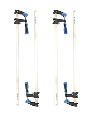 FASTORS Bar Clamps for Woodworking 36 Inch,4 Pack Wood Clamps Adjustable and Release Quickly,Woodworking Clamps Throat Depth 2.5 Inch,Serrated Steel Rail,Bar Clamps Force 600 Lbs