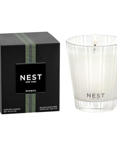 NEST New York Scented Classic Candle, Bamboo - 8.1 oz - Up to 60-Hour Burn Time - Reusable Glass Vessel