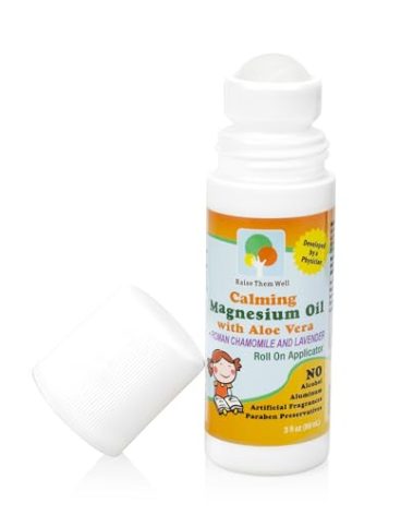 Magnesium Oil Calming Roll-On for Kids with Aloe Vera, Roman Chamomile & Lavender, Natural Relaxation Support for Anxiety, Nervousness & Hyperactivity, Gentle Formula for Daily Use, 3 fl oz