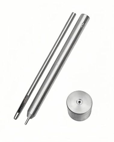 YiiSeeJo Eyelet Hole Punch Die Tool 2mm Grommet Setter Hollow Punch with Base and Ram for Leather Craft Clothing Handbag Fabric Curtain DIY