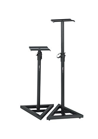 Gator Frameworks Studio Monitor Stands with Adjustable Height and Locking Saftey Pin, Pair (GFW-SPK-SM50)