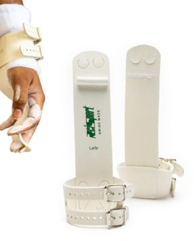 Reisport Women's Uneven Bar Double Buckle Gymnastics Grips - Durable Leather Hand Grips for Gymnastics Bars Women & Girls - Gymnastics Equipment & Accessories Advanced Gymnasts, Made in USA - X Small